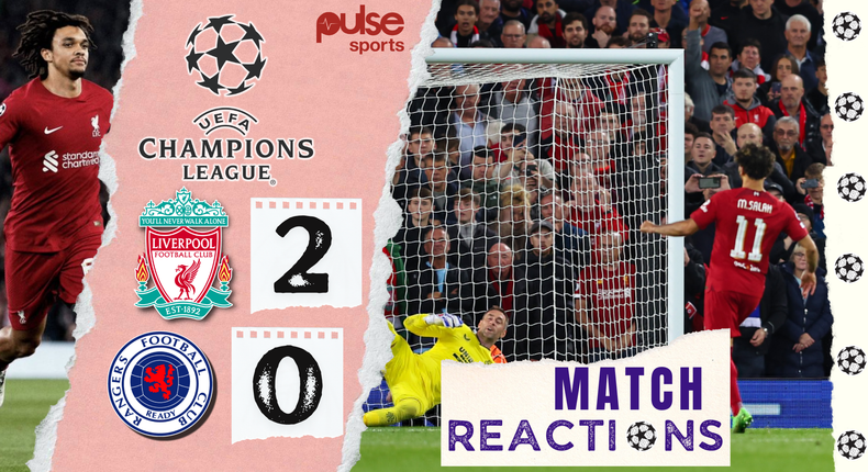 Liverpool defeated Rangers 2-0 in the Champions League on Tuesday night