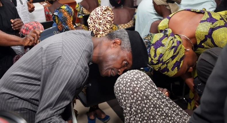 Yemi Osinbajo with Chibok girls