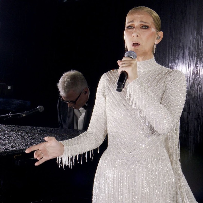 Celine Dion performing at 2024 Paris Olympics opening ceremony