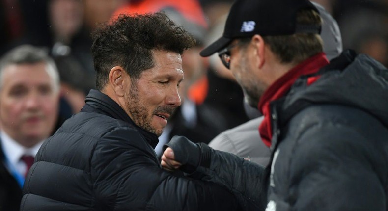 Jurgen Klopp (right) and Diego Simeone are preparing to go head-to-head in the Champions League again Creator: Paul ELLIS