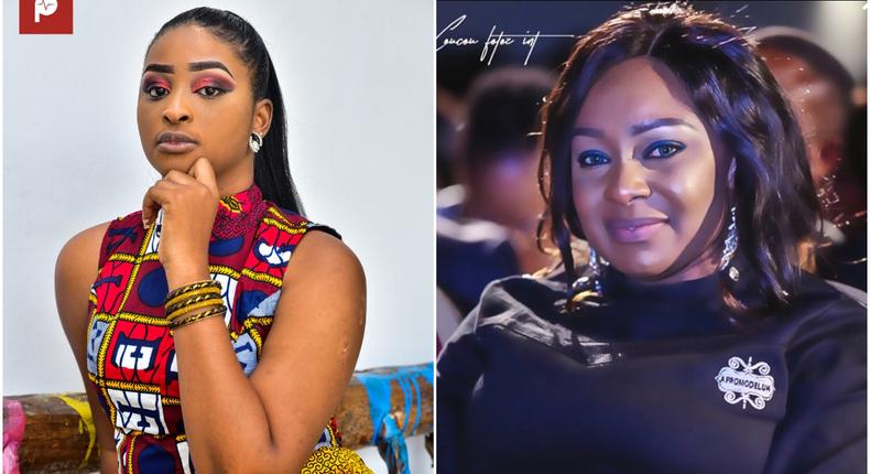 Etinosa Idemudia has called out former Nollywood movie star, Victoria Inyama on Instagram. [Instagram/VictoriaInyama] [PULSE]