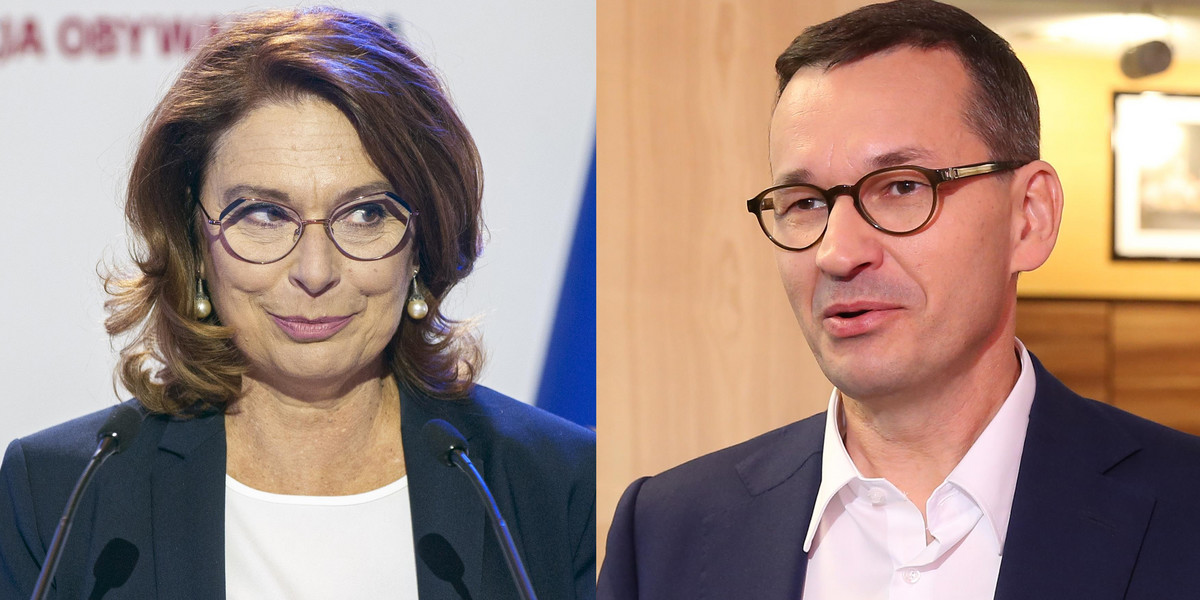 Małgorzata Kidawa-Błońska i Mateusz Morawiecki