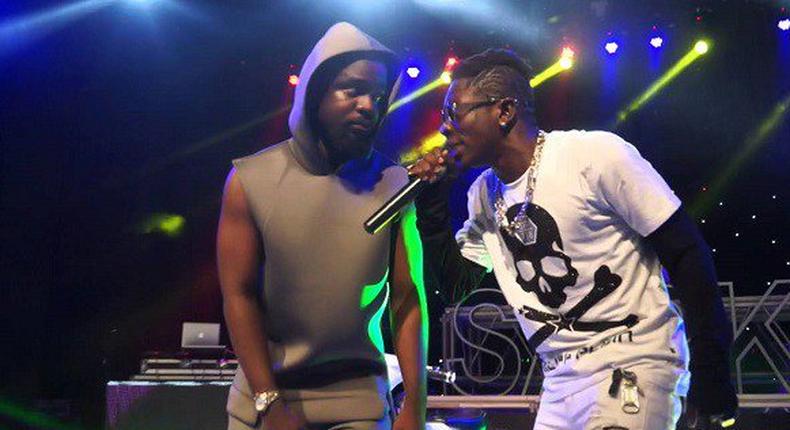 Sarkodie and Shatta Wale on stage