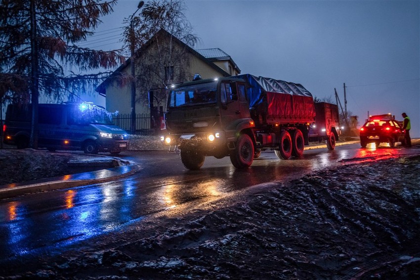 Poljski vojnici u selu Prževodov 18. novembra