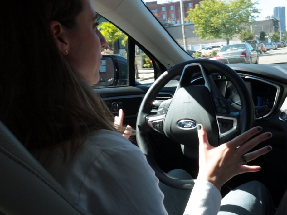 Behind the wheel of a self-driving Uber.