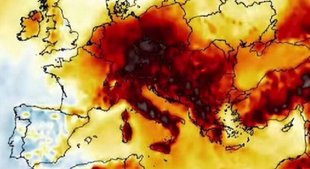 Mapa Evrope toplotni talas