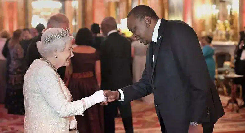 President Uhuru Kenyatta with Queen Elizabeth II