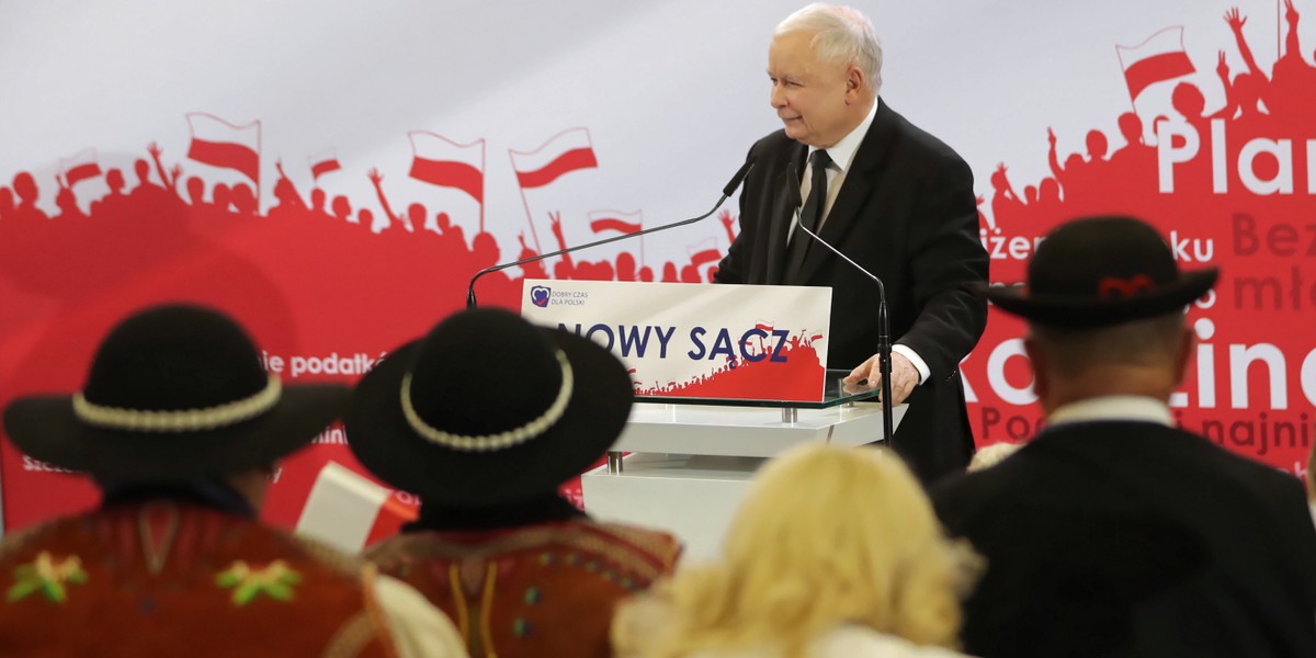 Jarosław Kaczyński w niedzielę wystąpił na konwencji PiS w Nowym Sączu