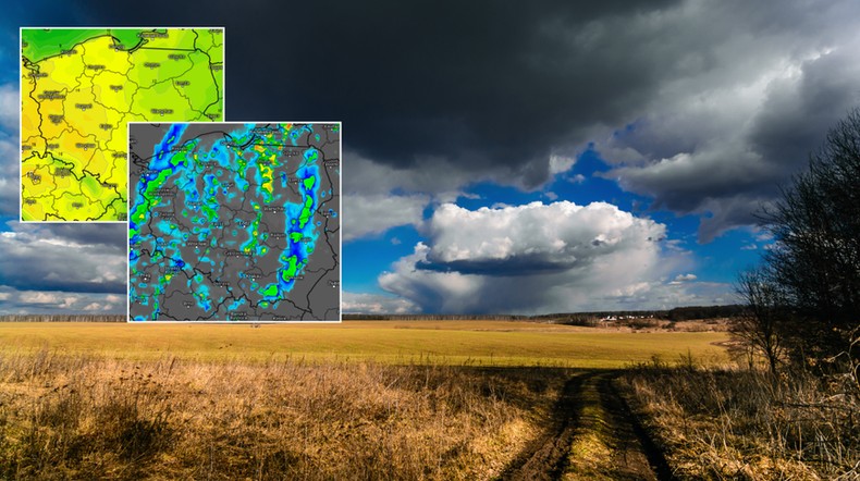 Temperatura niebawem poszybuje. Pojawi się też sporo wiosennych burz (mapy: kachelmannwetter.de)