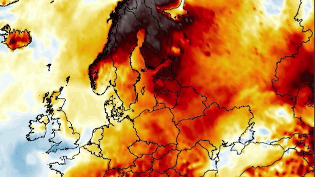 W Skandynawii występują obecnie niezwykle wysokie wartości temperatury