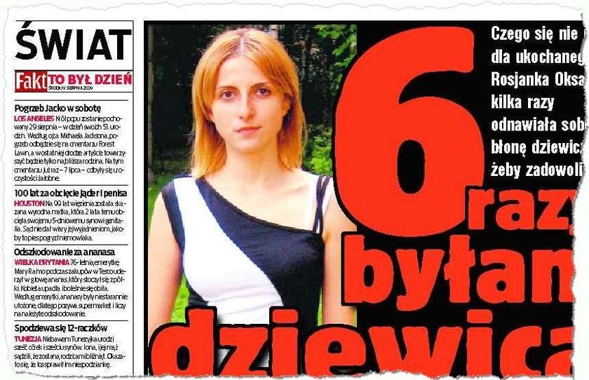 6 razy byłam dziewicą