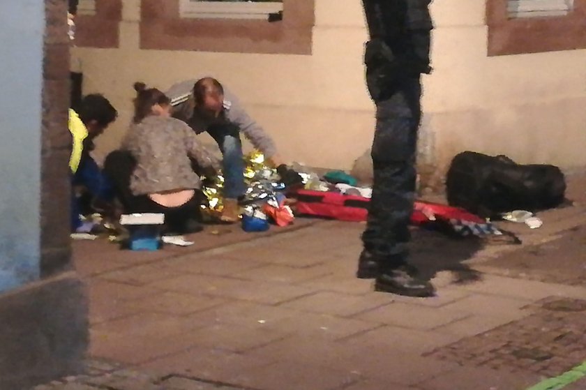 Police secure a street and the surrounding area after a shooting in Strasbourg