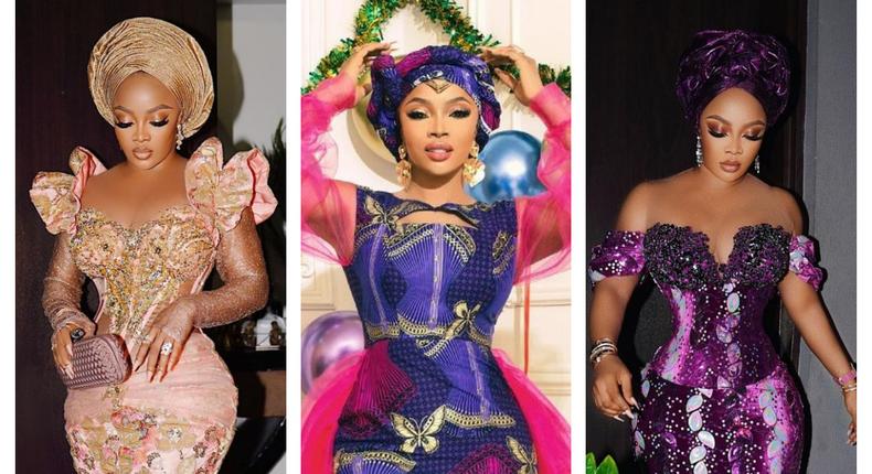 These aso-ebi styles are inspired by Toke Makinwa [Instagram]