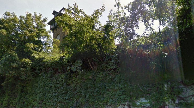 A villa tornya a Kútvölgyi útról / Google earth