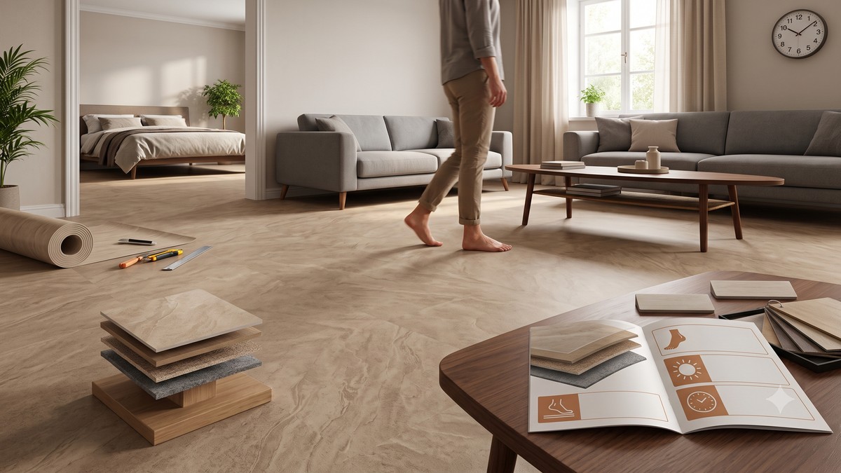 Laminat, linoleum