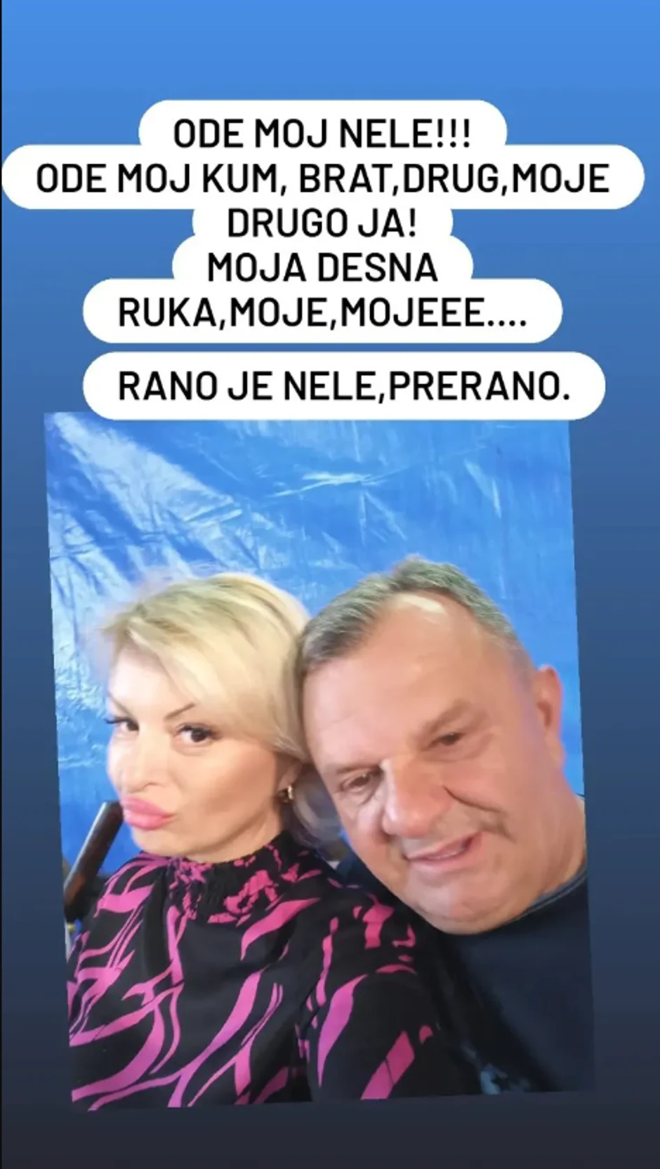 Ivana Šašić se oprostila od preminulog prijatelja