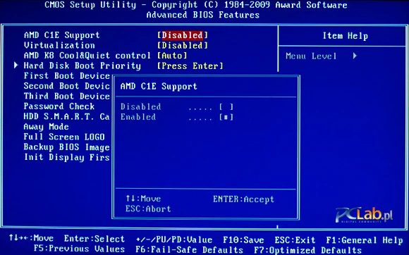 Włączanie C1E na płytach AM3 firmy Gigabyte