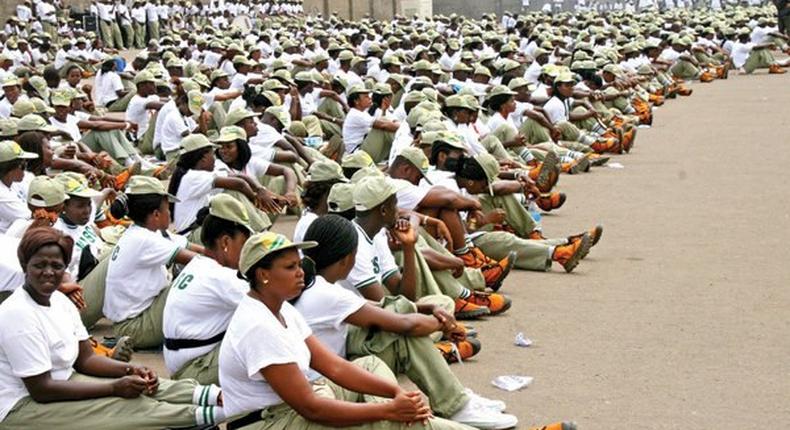 NYSC members during orientation. [Naijaloaded]