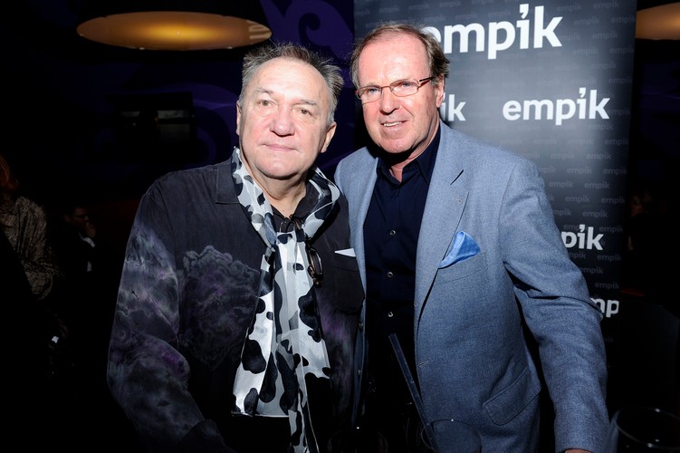 Michał Urbaniak i Wojciech Fibak na premierze filmu 'Mój rower'