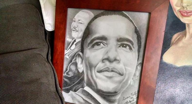 Portrait of Obama created by Richard Matt