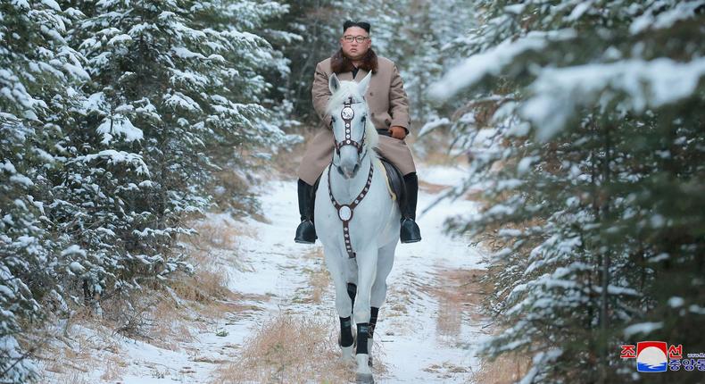 Kim Jong-Un on horseback