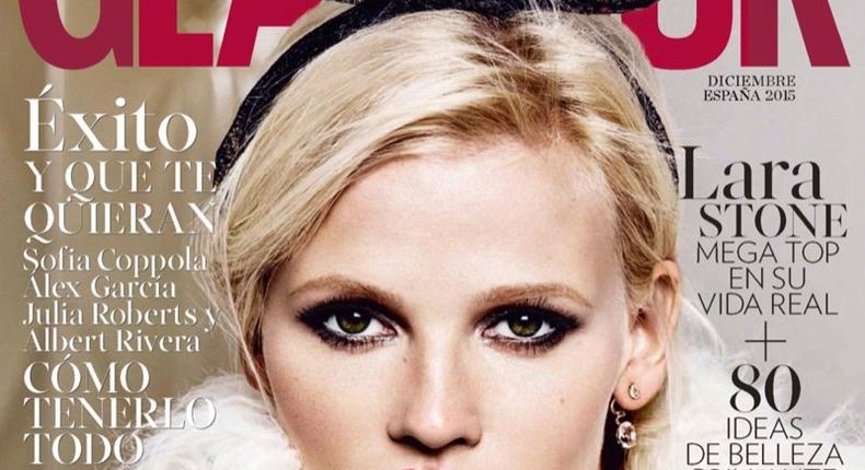 Lara Stone for Glamour Spain December 2015 issue