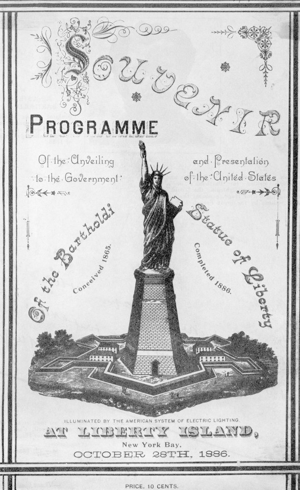 Program oficjalnego otwarcia Statuy Wolności w Nowym Jorku w 1886 roku