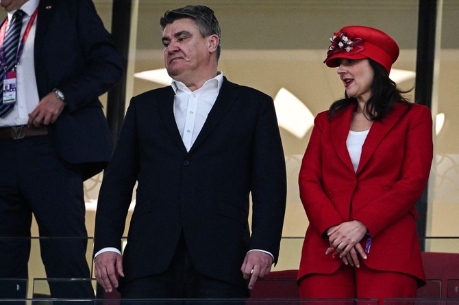 Sanja i Zoran Milanović na utakmicie Hrvatska-Belgija 