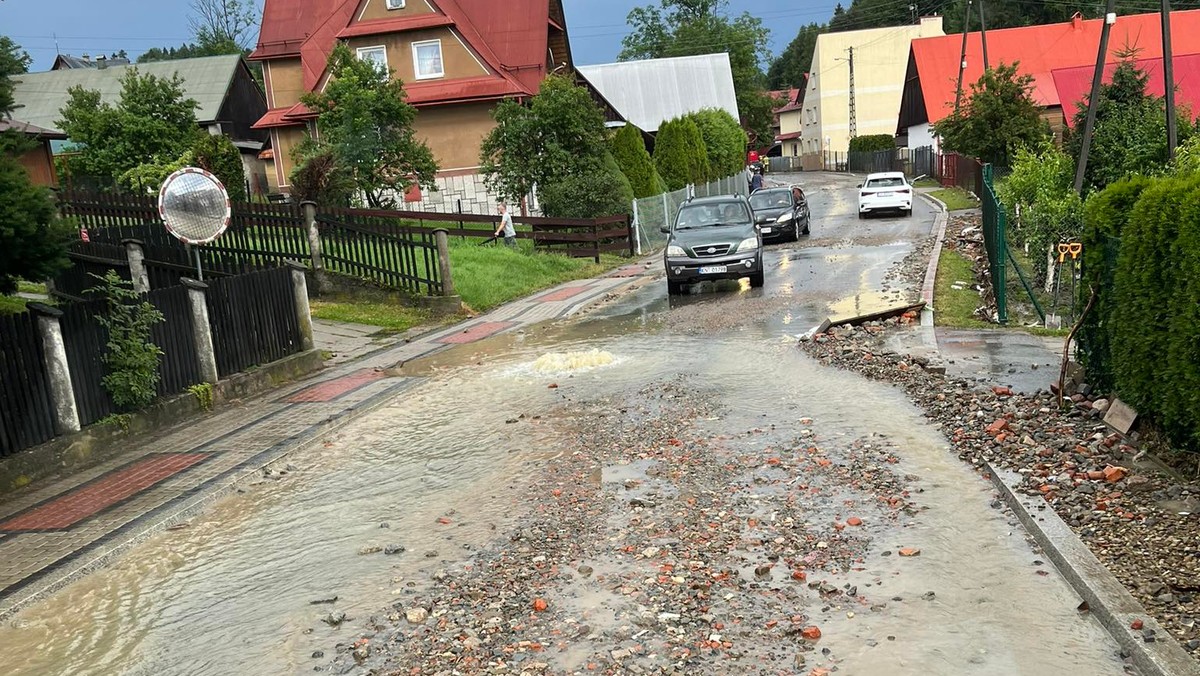 Oberwanie chmury na Podhalu. Zalane miejscowości