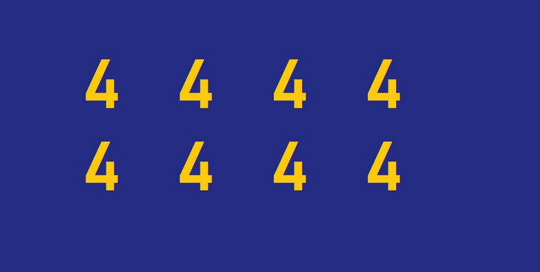 Osiem czwórek — zagadka matematyczna dla bystrzaków
