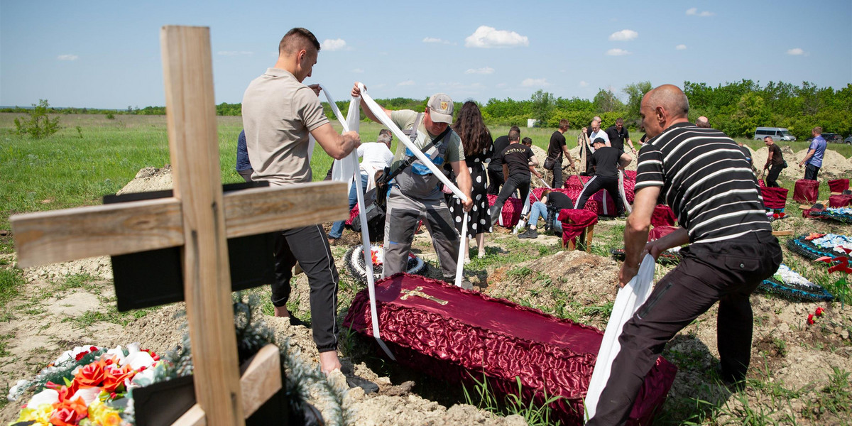 Pogrzeb rosyjskich żołnierzy.