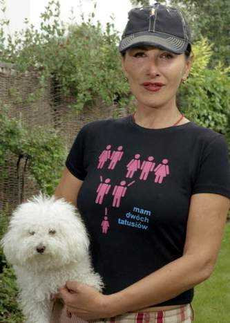 Kora Jackowska w 2006 r. w ramach akcji T-shirt dla wolności