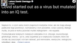 &quot;To niemoralne, nieetyczne, nielogiczne, szkodliwe i głupie&quot;. Mocny wpis lekarza