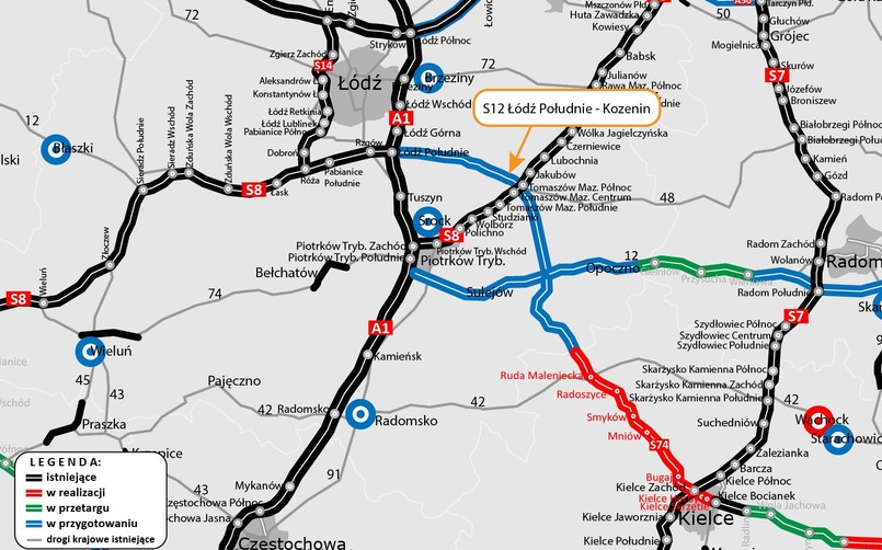 Jest projekt przedłużenia ważnej drogi ekspresowej w województwie łódzkim. To kluczowy odcinek