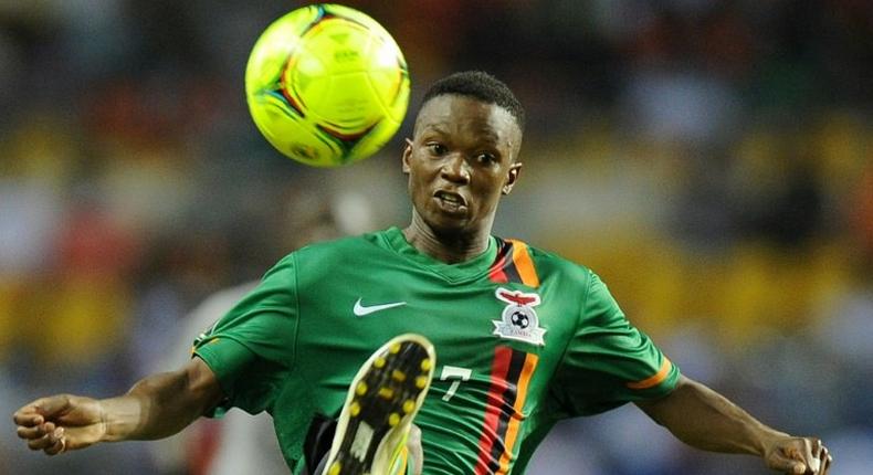 Rainford Kalaba, pictured in 2012, helped TP Mazembe of the Democratic Republic of Congo win the CAF Confederation Cup for the first time