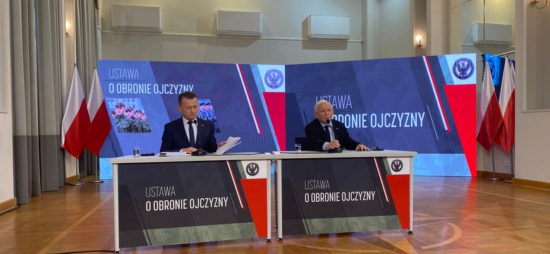 Ustawa o obronie ojczyzny. Błaszczak i Kaczyński podali SZCZEGÓŁY