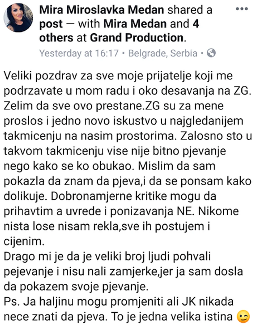 Mira Medan ponizila Jelenu Karleušu