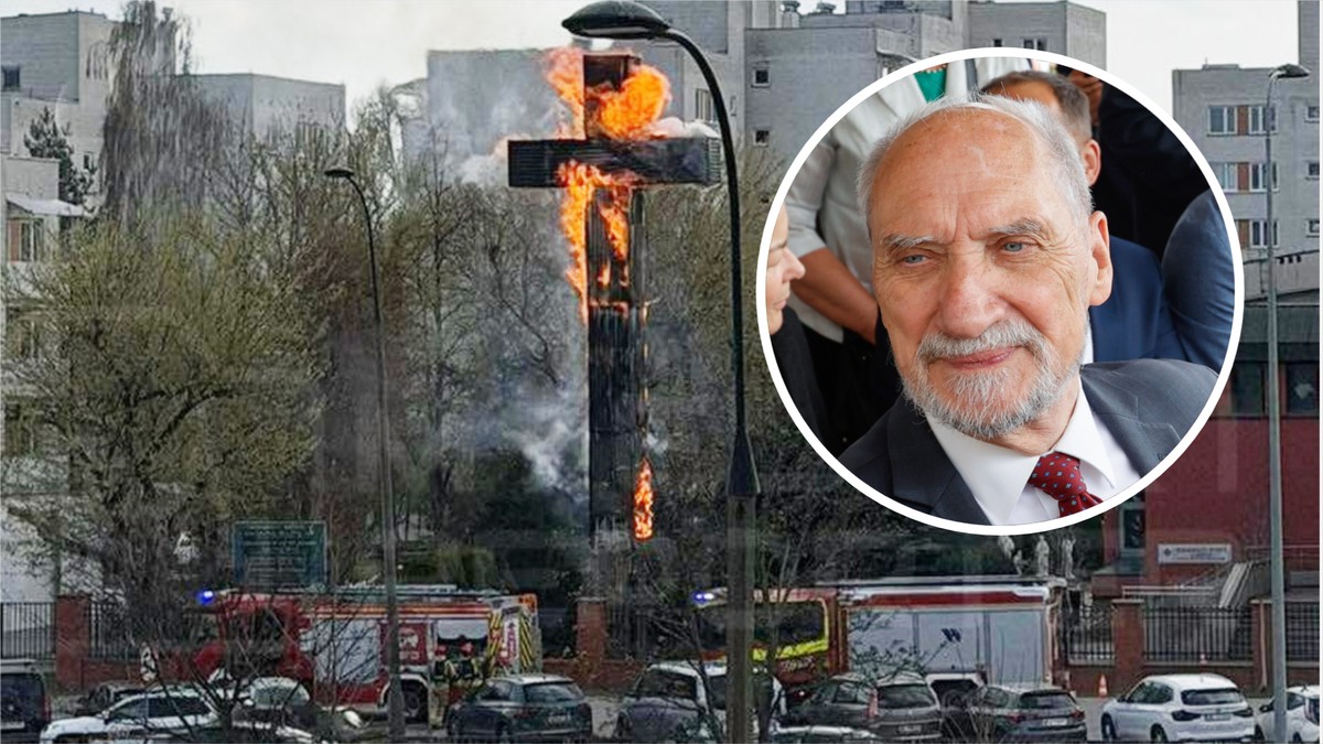 Macierewicz wietrzy spisek wokół pożaru Krzyża Papieskiego. Ostra reakcja szefa MSWiA