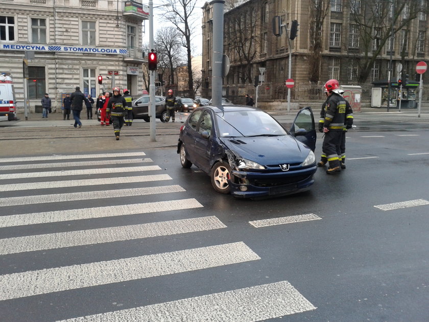 wypadek na kościuszki przy Zamenhofa w Łodzi