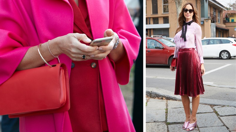 torebka, płaszcz, kobieta, moda