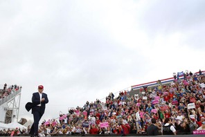 U.S. President-elect Donald Trump arrives to speak during a USA Thank You Tour event in Mobile, Alab