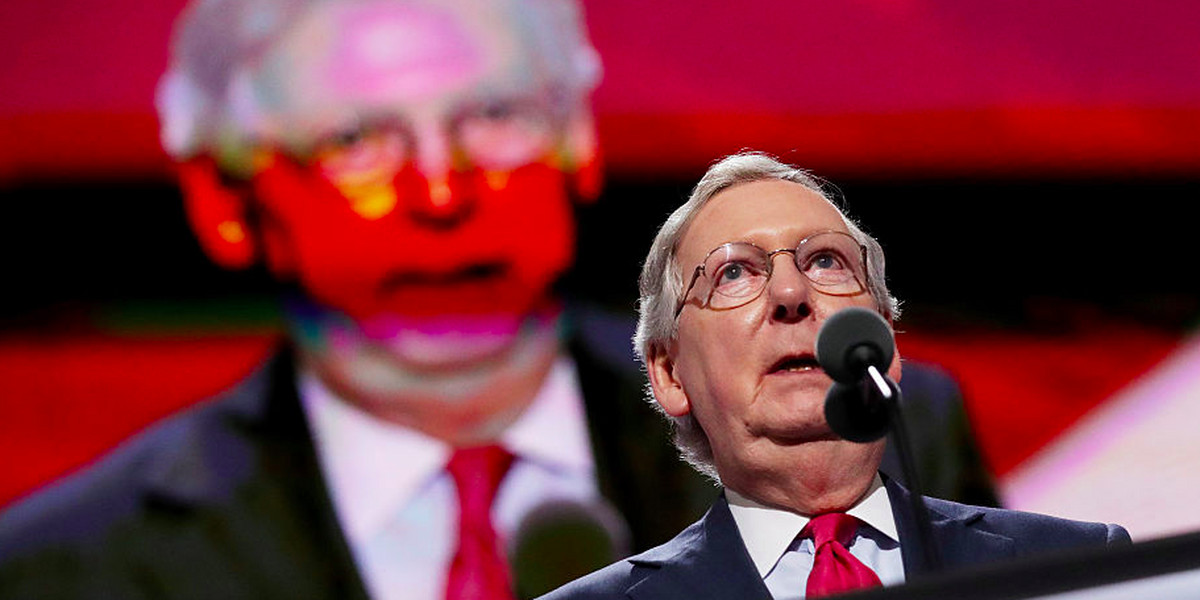 Mitch McConnell speaks at the Republican National Convention in Cleveland, Ohio.