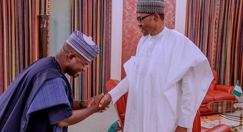 President Muhammadu Buhari and Kogi state Governor Yahaya Bello (Vanguard)