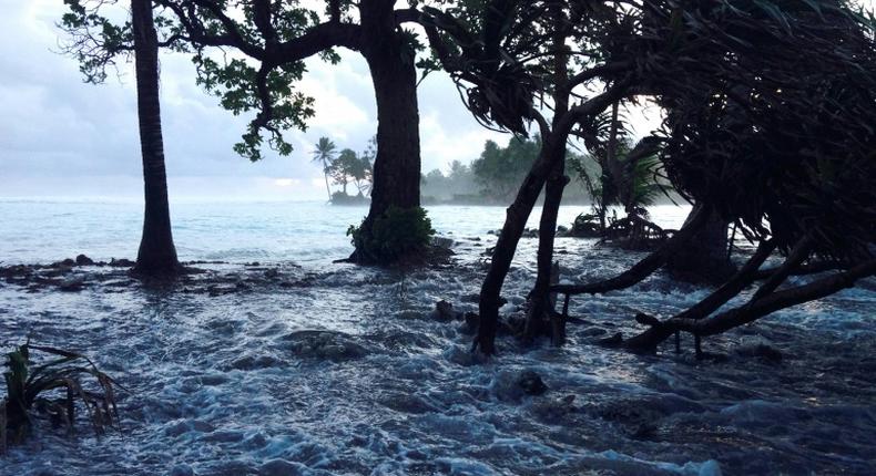 The UN issues an urgent call to arms to the world to fight climate change such as rising sea levels which threaten millions living in low-lying areas, such as here in the Marshall Islands