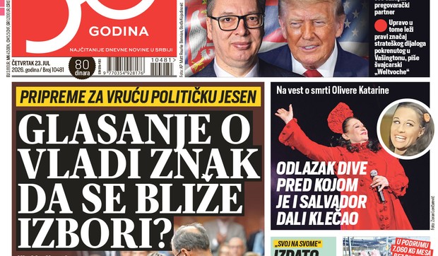 Blic naslovna strana za 23.7.