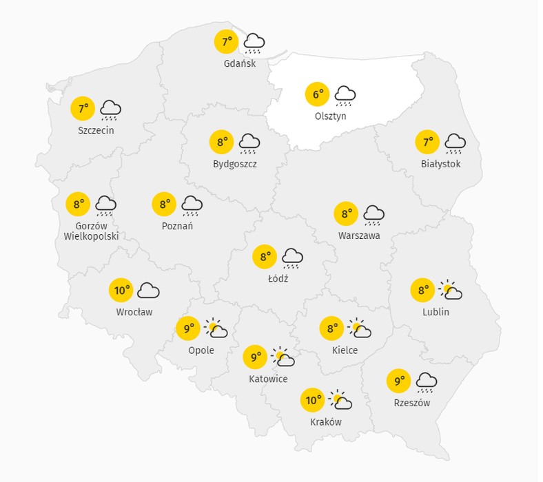 Pogoda Onetu na wtorek 18 lutego