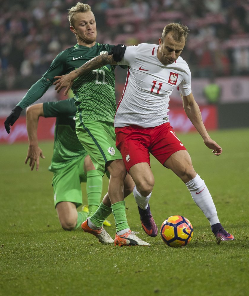 Polska - Slowenja. Pilka nozna. Mecz towarzyski. 14.11.2016