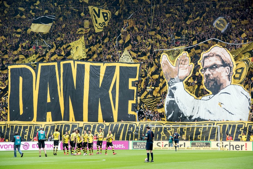 Tak kibice Borussii Dortmund żegnali Juergena Kloppa. ZDJĘCIA