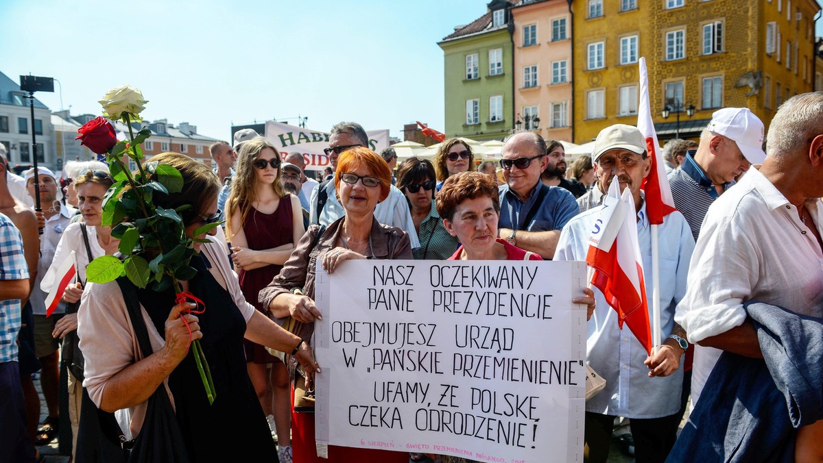 WARSZAWA PREZYDENT DUDA PLAC ZAMKOWY SYMPATYCY