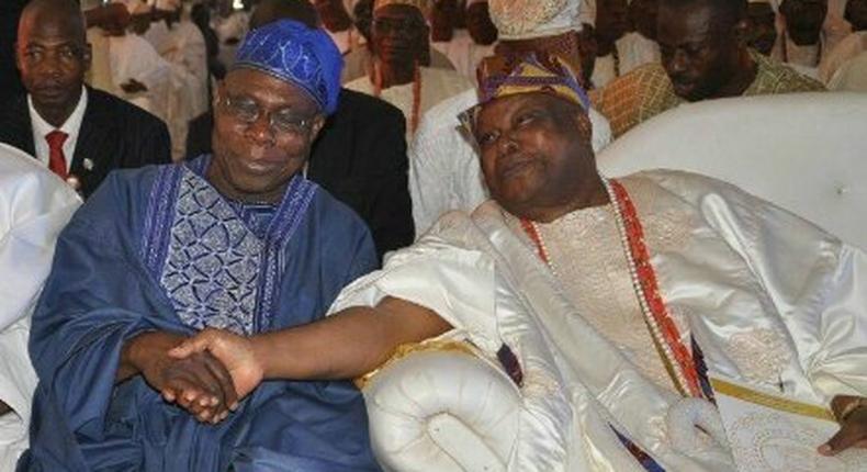 Ex-President Olusegun Obasanjo and Awujale of Ijebu